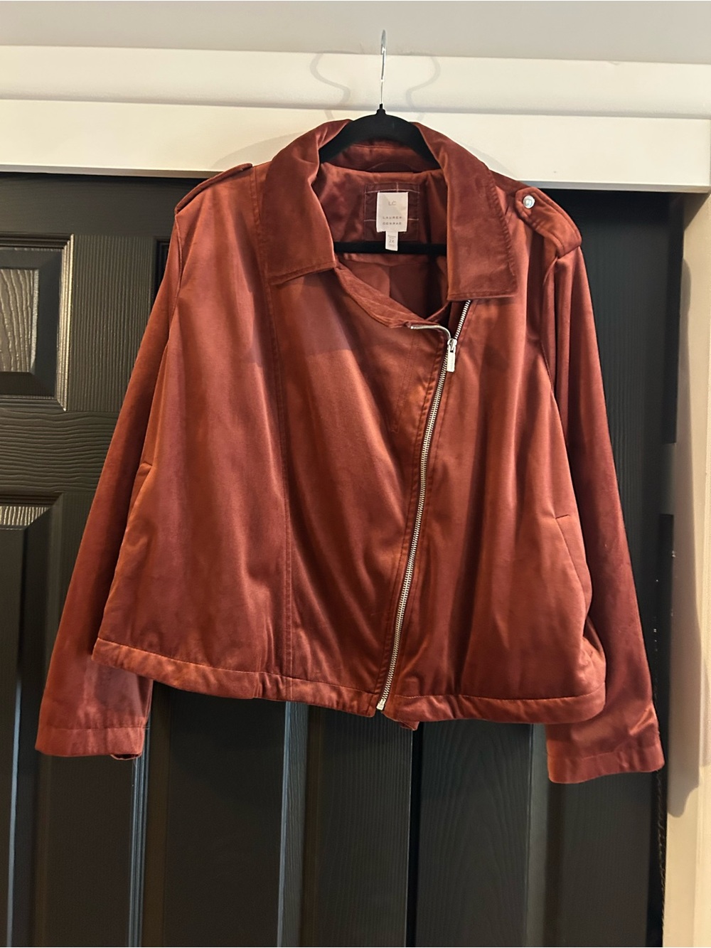 LC Lauren Conrad Dust Rose Asymmetrical Zip Jacket